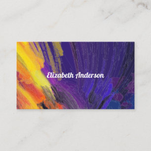 Colourful Artistic Brushed   Expressive Business Card