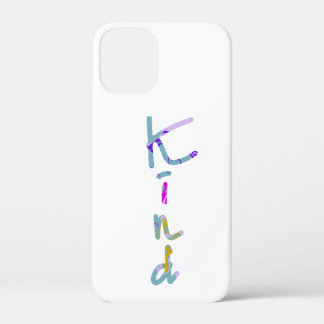 Colourful Artistic KIND Typography Inspirational Q iPhone 12 Mini Case