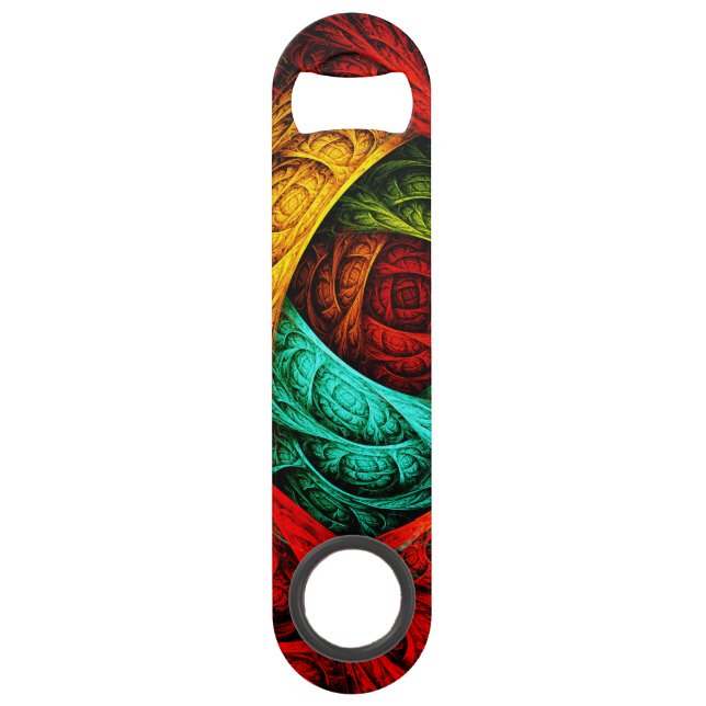 Colourful Artistic Modern Abstract Art Pattern #09 Bar Key (Front)