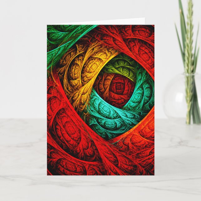 Colourful Artistic Modern Abstract Art Pattern #09 Card (Front)