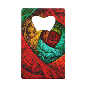 Colourful Artistic Modern Abstract Art Pattern #09 Credit Card Bottle Opener