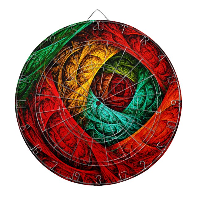 Colourful Artistic Modern Abstract Art Pattern #09 Dartboard (Front)