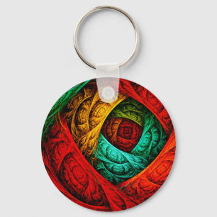 Colourful Artistic Modern Abstract Art Pattern #09 Keychain