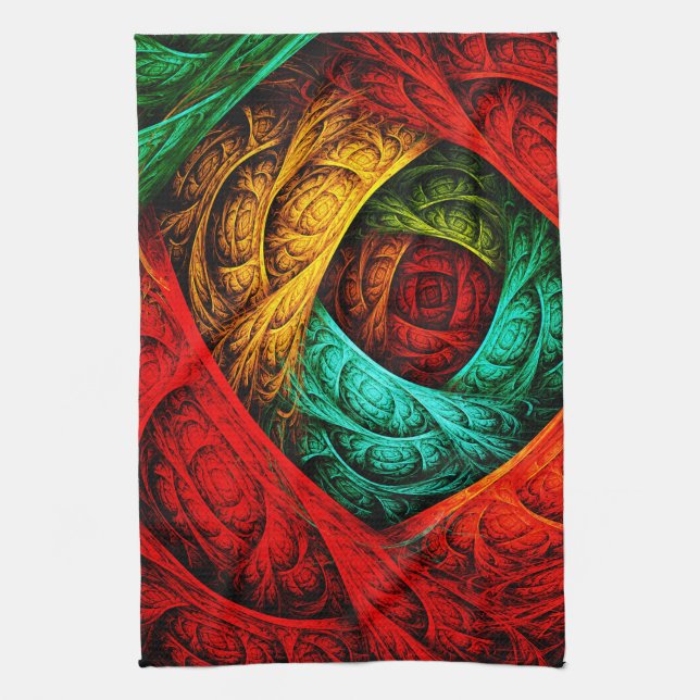 Colourful Artistic Modern Abstract Art Pattern #09 Kitchen Towel (Vertical)