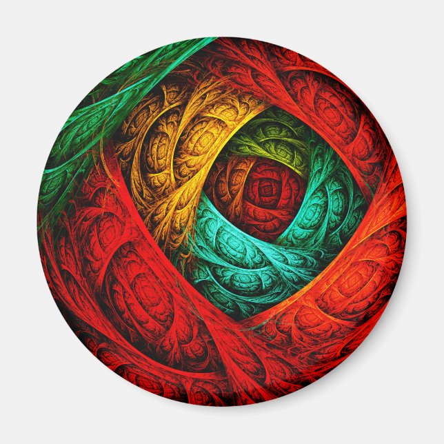 Colourful Artistic Modern Abstract Art Pattern #09 Magnet (Front)