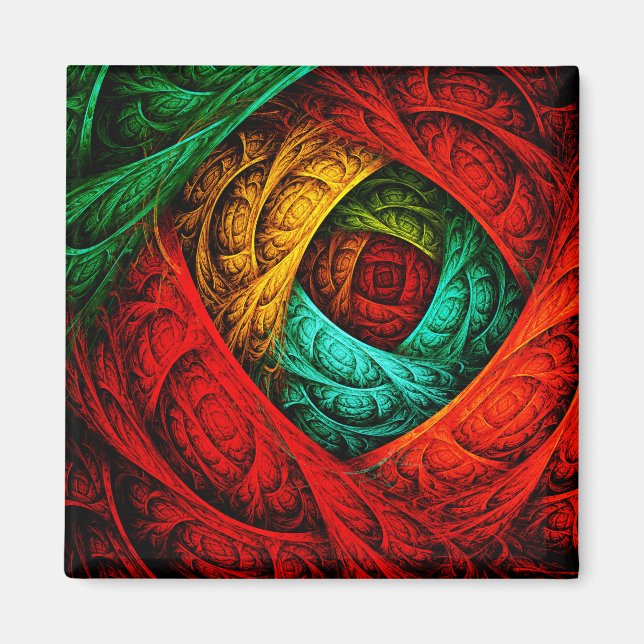 Colourful Artistic Modern Abstract Art Pattern #09 Magnet (Front)