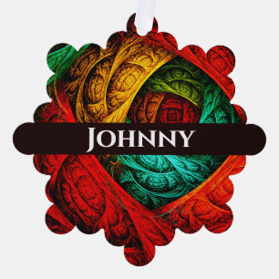 Colourful Artistic Modern Abstract Art Pattern #09 Ornament Card