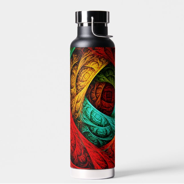 Colourful Artistic Modern Abstract Art Pattern #09 Water Bottle (Left)