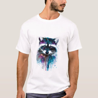 colourful artistic Raccoon tee