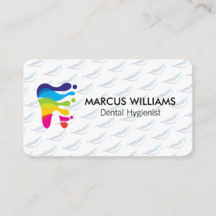 Colourful Artistic Tooth Logo   Smile Pattern Business Card