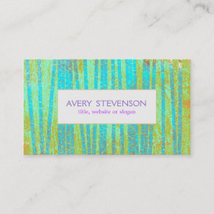 Colourful Artistic Turquoise Blue Bamboo Nature Business Card
