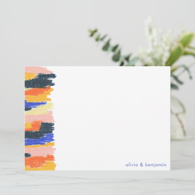 Colourful Artsy Abstract Art Unique Personalized Thank You Card (Standing Front)