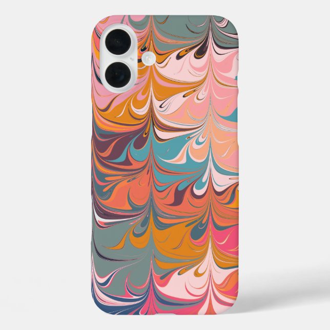 Colourful Artsy Abstract Marble Swirl Design Case-Mate iPhone Case (Back)