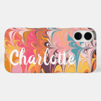 Colourful Artsy Abstract Marble Swirl Personalized