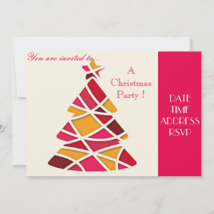 Colourful arty Christmas tree Christmas party Invitation