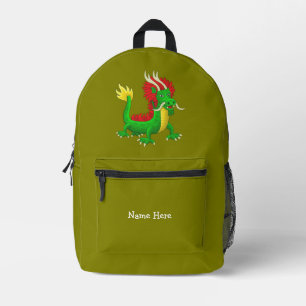 Colourful Asian Dragon Printed Backpack