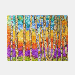 Colourful Aspen Trees  Door Mat