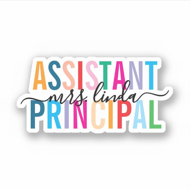 Colourful Assistant Principal Custom Script Name (Front)