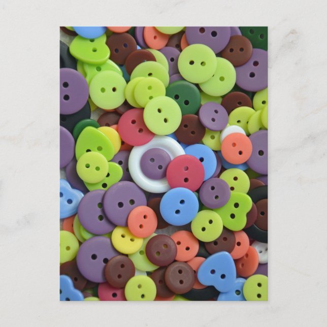 Colourful assorted buttons postcard (Front)