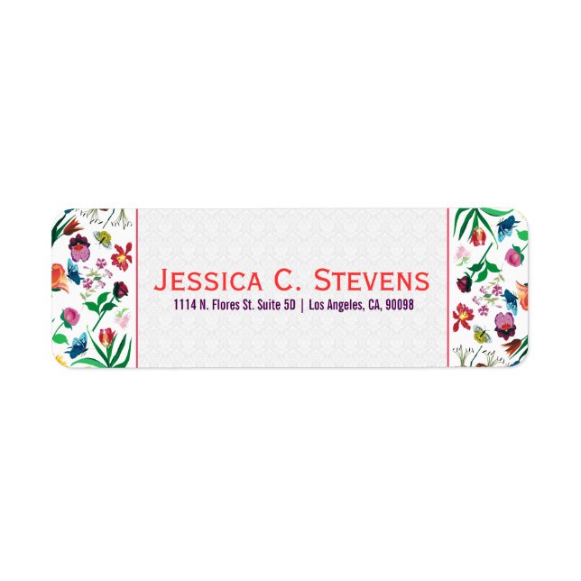 Colourful Assorted Flowers White Background (Front)