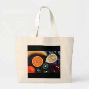 Colourful Assorted Fruits Large Tote Bag
