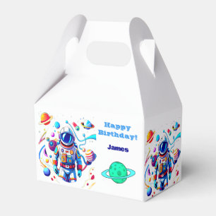 Colourful Astronaut and Univers in Bold Colours Favor Box