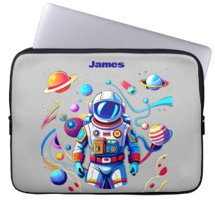 Colourful Astronaut and Univers in Bold Colours Laptop Sleeve