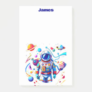 Colourful Astronaut and Univers in Bold Colours Post-it Notes