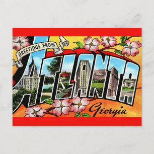Colourful Atlanta Greetings  Postcard