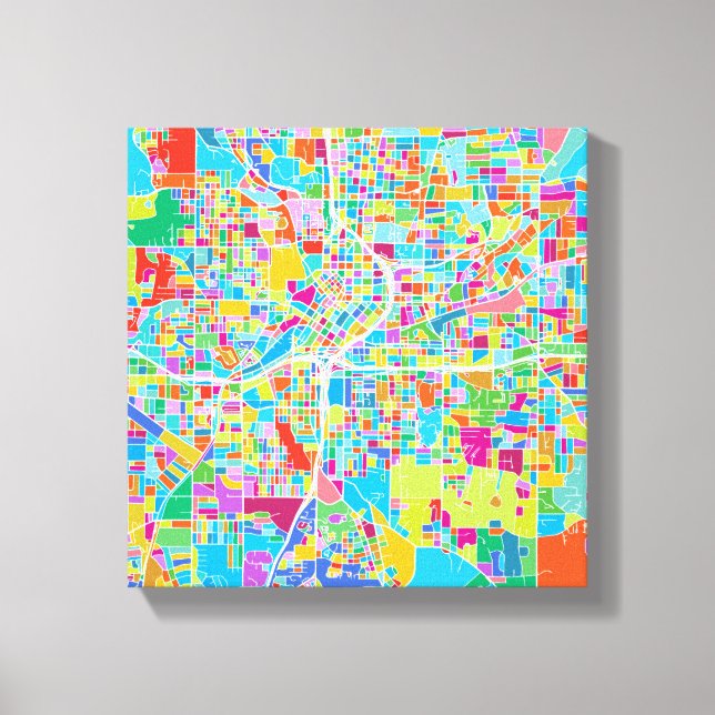 Colourful Atlanta Map Canvas Print (Front)