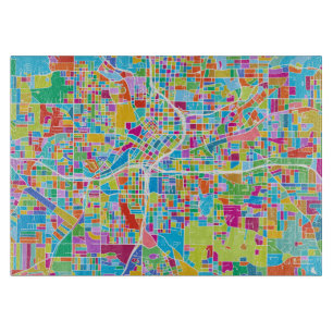 Colourful Atlanta Map Cutting Board