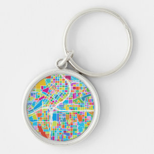 Colourful Atlanta Map Keychain