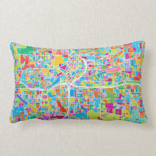 Colourful Atlanta Map Lumbar Pillow