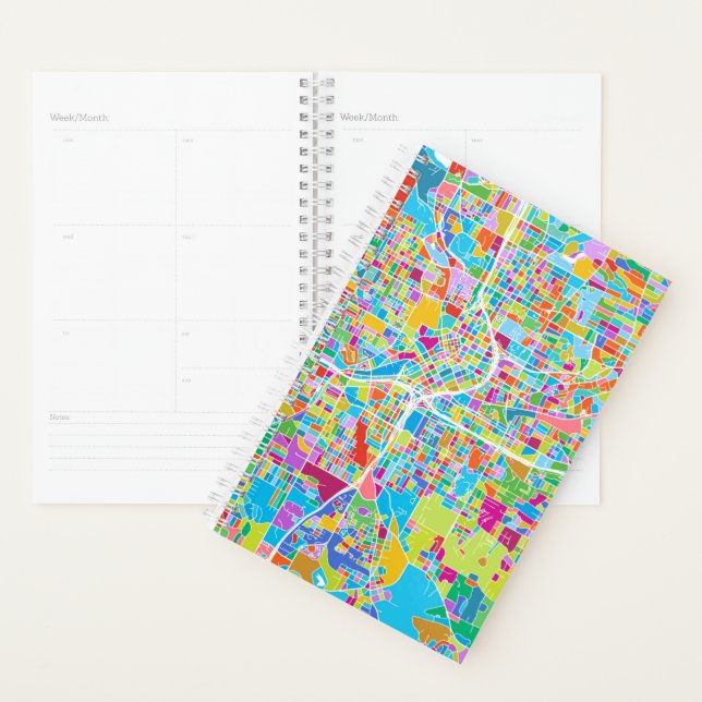 Colourful Atlanta Map Planner (Display)