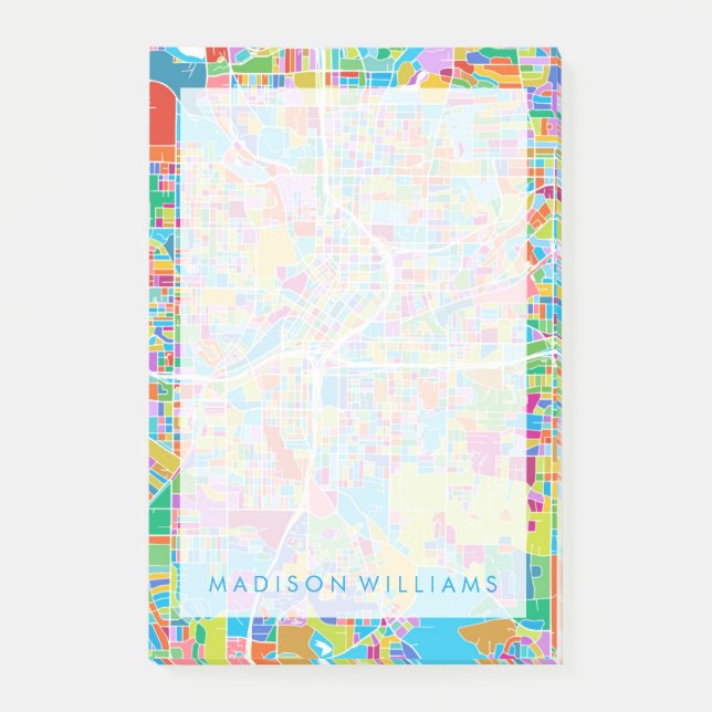 Colourful Atlanta Map Post-it Notes (Front)