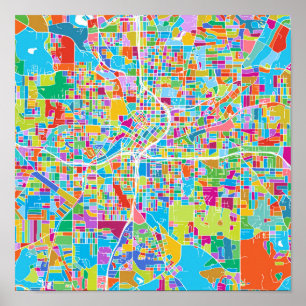 Colourful Atlanta Map Poster