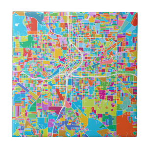 Colourful Atlanta Map Tile