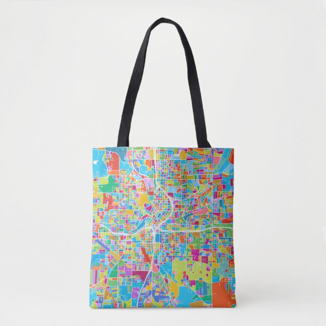 Colourful Atlanta Map Tote Bag (Front)