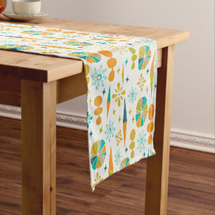 Colourful Atomic Age Abstract Shapes Mid Century Short Table Runner