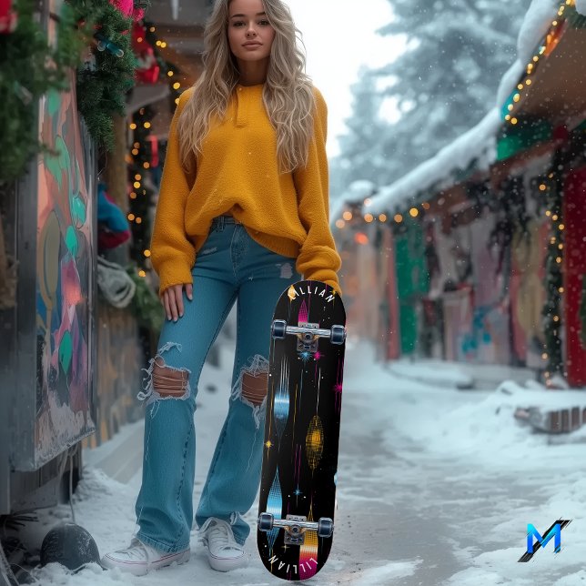 Colourful Atomic Retro Skateboard Design (Creator Uploaded)