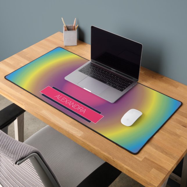 Colourful Aura Gradient Chic Stylish Pink  Desk Mat (Office 2)