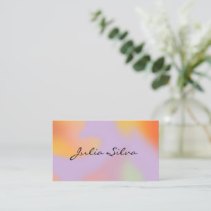 Colourful Aura Pastel Gradient Handwritten Busines Business Card
