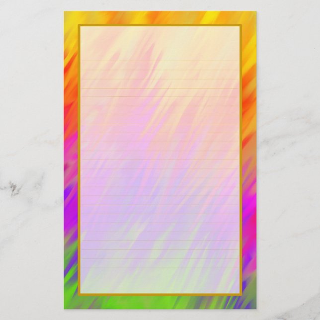 Colourful Aurora III Fine Lined Stationery (Front)