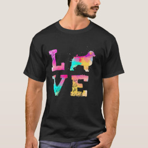 Colourful Australian Shepherd Dog Love R Dad Mom T-Shirt
