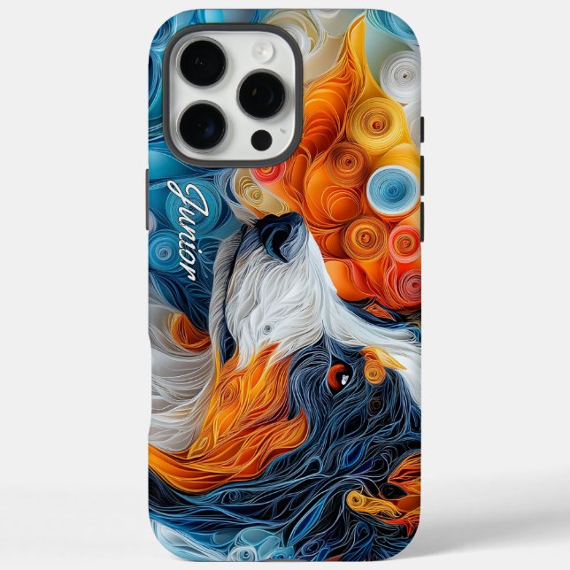 Colourful Australian Shepherd Portrait Case-Mate iPhone Case (Back)