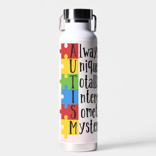 Colourful Autism Advocacy Water Bottle