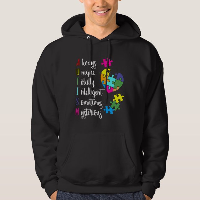 Colourful Autism Awareness Design For Asd Parents  Hoodie (Front)