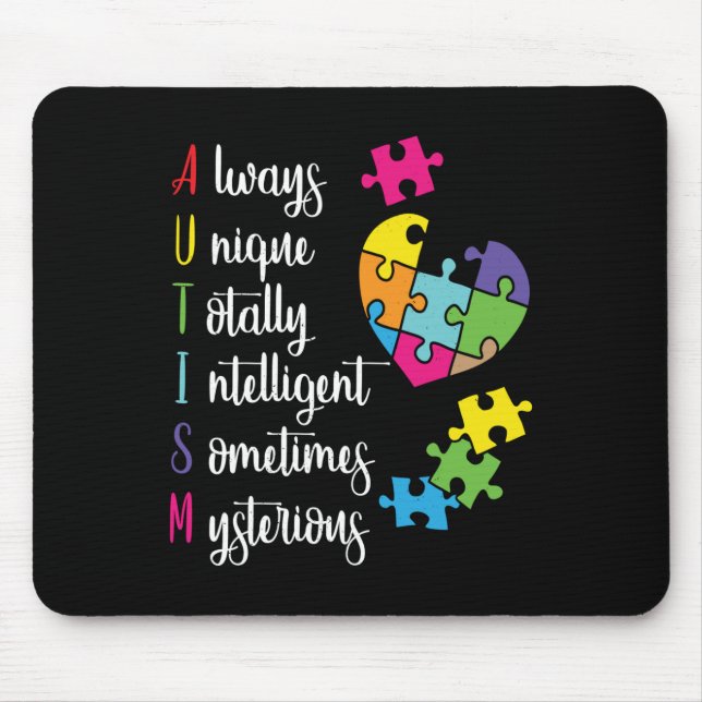 Colourful Autism Awareness Gift Design For Asd Mouse Pad (Front)