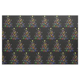 Colourful Autism Christmas Tree Fabric