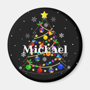 Colourful Autism Christmas Tree Magnet